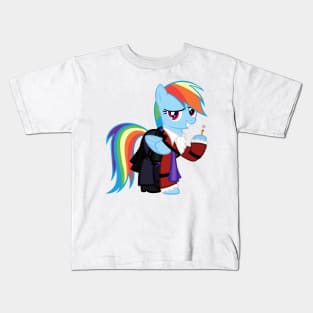 Rainbow Dash as the 3rd Doctor Kids T-Shirt